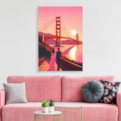 Samen in sereniteit: een Schilderachtig liefdesver Canvas Afdruk (Insitu (Woonkamer))