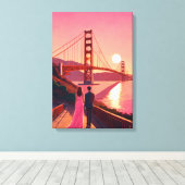 Samen in sereniteit: een Schilderachtig liefdesver Canvas Afdruk (Insitu (Houten vloer))