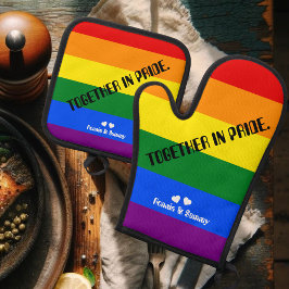 'Samen in trots.' LGBT Rainbow Flag Pride Maand Ovenwant & Pannenlap Set