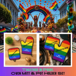 'Samen in trots.' LGBT Rainbow Flag Pride Maand Ovenwant & Pannenlap Set