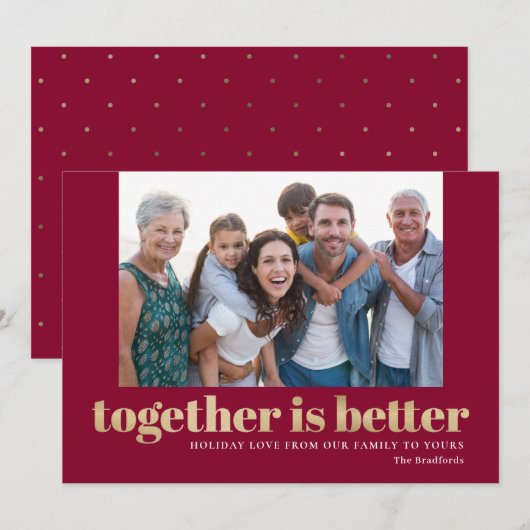 Samen Is Beter Kerst Foto Kaart (Voorkant / Achterkant)