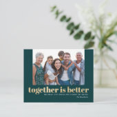 Samen is beter vakantiefoto ansichtkaart feestdagenkaart (Staand voorkant)