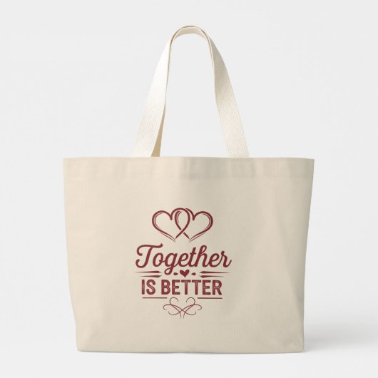 Samen is beter - Valentijn's Day Design Grote Tote Bag (Achterkant)