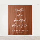 Samen is dit een mooie foto van Weddenschap Wandkleed (Voorkant)