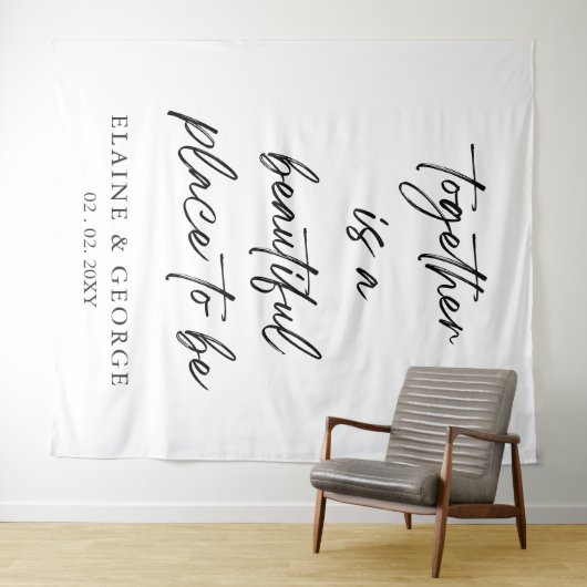 Samen is dit een mooie foto van Weddenschap Wandkleed (In Situ (horizontaal))