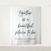 Samen is dit een mooie foto van Weddenschap Wandkleed (Voorkant)