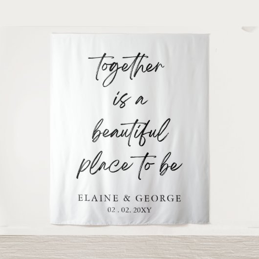 Samen is dit een mooie foto van Weddenschap Wandkleed (Voorkant)
