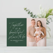 Samen is een mooie plek om groen te zijn feestdagenkaart (Staand voorkant)