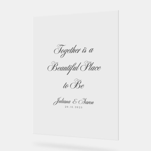 "Samen is een mooie plek om te zijn" Acryl Bord (Hoek)