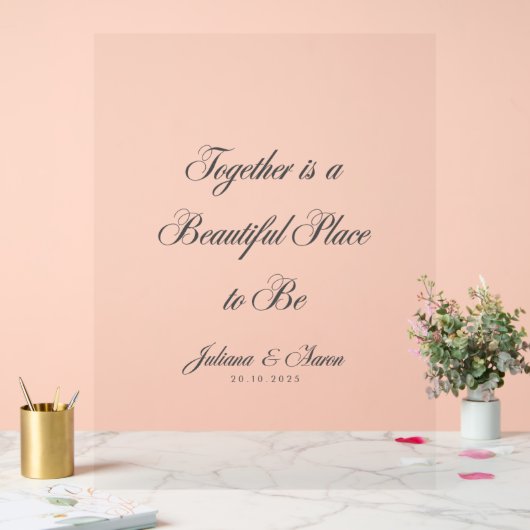 "Samen is een mooie plek om te zijn" Acryl Bord (Huwelijk)