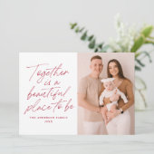 Samen is een prachtige plek om rood te worden. feestdagenkaart (Staand voorkant)