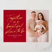 Samen is een prachtige plek om rood te worden. folie feestdagenkaart (Voorkant)