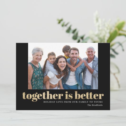 Samen is het beter om een feestdag te maken. feestdagenkaart (Staand voorkant)