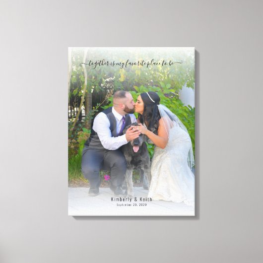 Samen is mijn favoriete plek om bruiloft te zijn canvas afdruk (Voorkant)