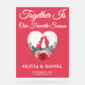 Samen is ons favoriete seizoen | herfstbruiloft acryl bord (Voorkant)