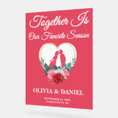 Samen is ons favoriete seizoen | herfstbruiloft acryl bord (Hoek)