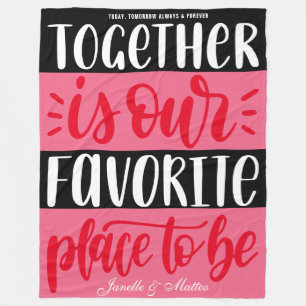 Samen is onze favoriet Modern penseellettertype Fleece Deken
