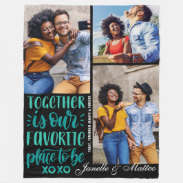 Samen is onze favoriet | Moderne 3 foto collage Fleece Deken