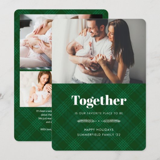 Samen is onze favoriete foto familie kerst feestdagenkaart (Voorkant / Achterkant)