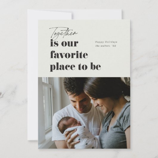 Samen is onze favoriete plek 4 Foto Feestdagenkaart (Voorkant)