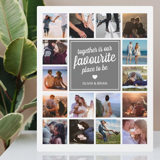 “Samen is onze favoriete plek” Fotocollage Fotoplaat