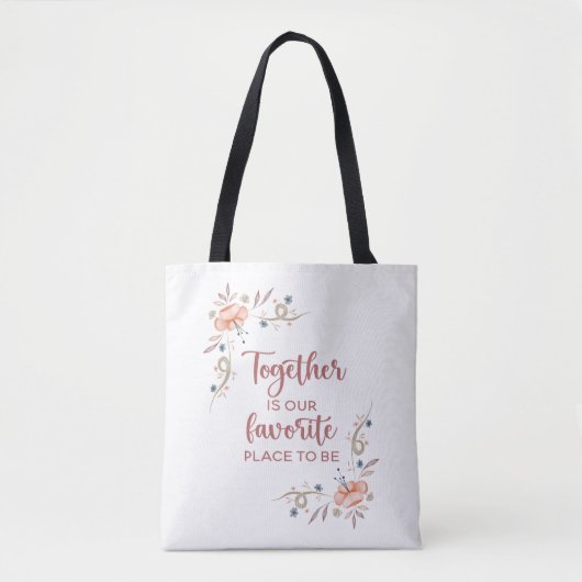 Samen is onze favoriete plek om canvas tas te zijn (Voorkant)