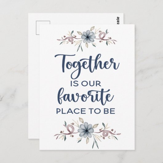 Samen is onze favoriete plek om te zijn briefkaart (Voorkant / Achterkant)