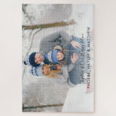 Samen is onze Happy Place Kerstfamilie Foto Legpuzzel (Verticaal)