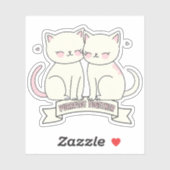 Samen kattenliefhebbers poetsen sticker (Vel)