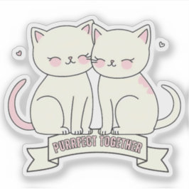 Samen kattenliefhebbers poetsen sticker