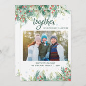 Samen kerstfeest feestdagenkaart (Voorkant / Achterkant)