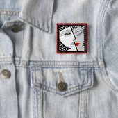 Samen komen (pin) vierkante button 5,1 cm (In situ)