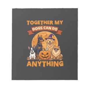 Samen kunnen honden alles Halloween Pompoen Maan Notitieblok