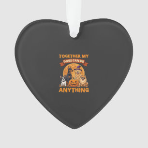 Samen kunnen honden alles Halloween Pompoen Maan Ornament