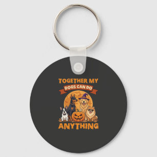 Samen kunnen honden alles Halloween Pompoen Maan Sleutelhanger