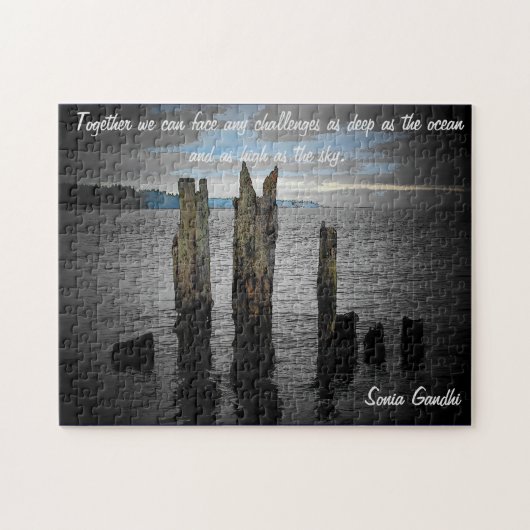 Samen kunnen we alle uitdagingen het hoofd bieden legpuzzel (Horizontaal)