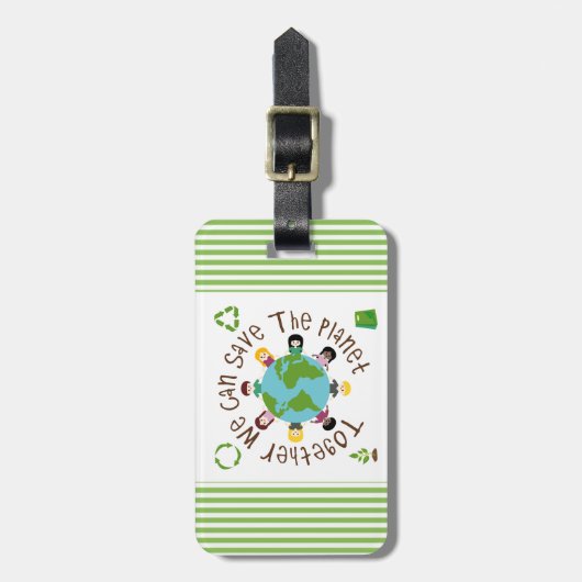 Samen kunnen we de planeet redden bagagelabel (Voorkant verticaal)