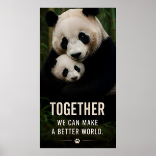 🐼 Samen Kunnen We Een Betere Wereld Maken 🌎 Poster