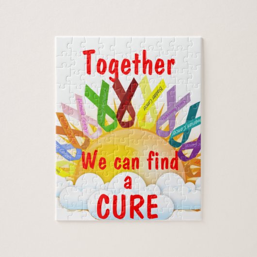 Samen kunnen we een CURE vinden Legpuzzel (Verticaal)