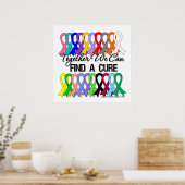 Samen kunnen we een echte CANCER-RIBBONS vinden Poster (Keuken)