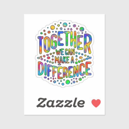 Samen kunnen we een verschil maken sticker (Vel)