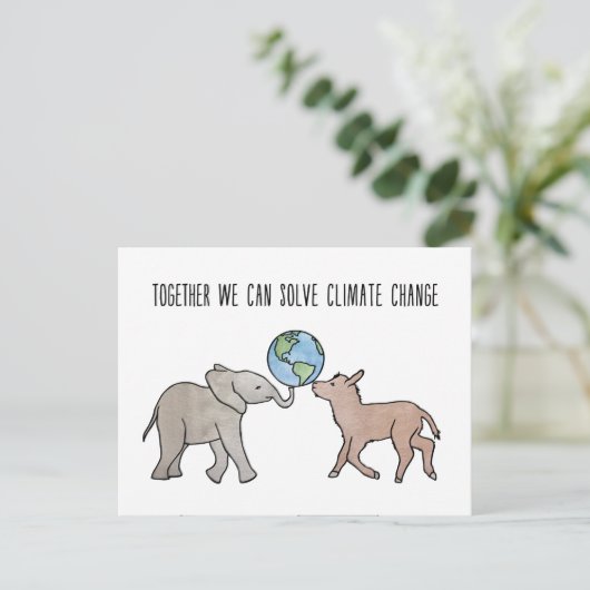 Samen kunnen we klimaatverandering oplossen briefkaart (Staand voorkant)