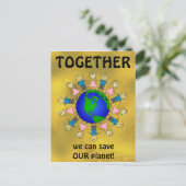Samen kunnen we onze planeet Cute redden Briefkaart (Staand voorkant)