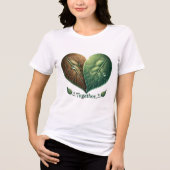 Samen Leaf Heart Design Tri-Blend Shirt (Voorkant)