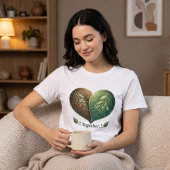 Samen Leaf Heart Romantisch Dames T-shirt