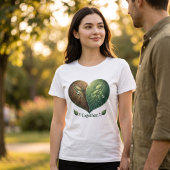 Samen Leaf Heart Romantisch Dames T-shirt
