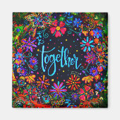 Samen Leuk Bloemen Trendy ONE WORD Inspirativiteit Magneet (Voorkant)