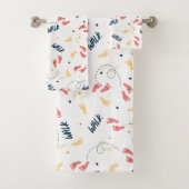 Samen lopen: avontuur voetafdruk patroon bad handdoek (Insitu)