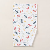 Samen lopen: avontuur voetafdruk patroon bad handdoek (Handdoek)