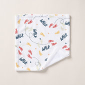 Samen lopen: avontuur voetafdruk patroon bad handdoek (Wasdoekje)